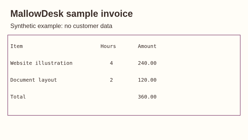Original synthetic invoice screenshot with small text and fine lines